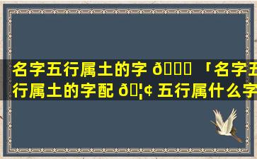 名字五行属土的字 🍁 「名字五行属土的字配 🦢 五行属什么字」